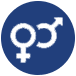 gender symbols icon for adult co-ed austin charity softball tournament